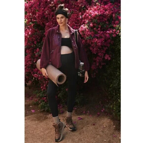 NWT$178 FP Movement X Hatch Hit The Slope Fleece Maternity Jacket Dark Red LARGE - Picture 3 of 9